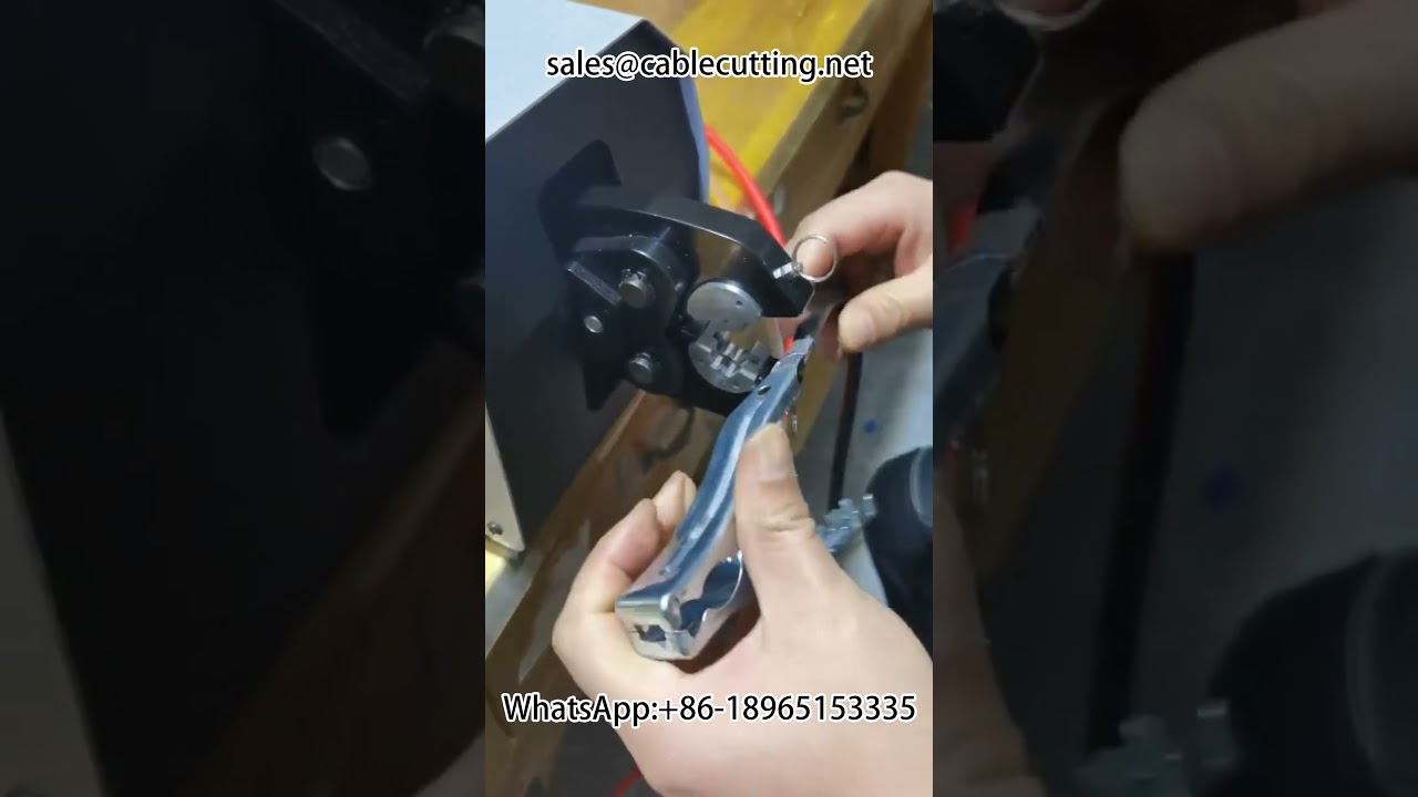 공압 터미널 크림핑 머신으로 악어 클립 압착 | 자동화 장비