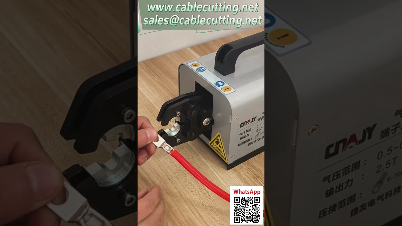 에어 압착기 최대 70mm² 구리 터미널 육각 점 압착 오픈 러그 압착 가능