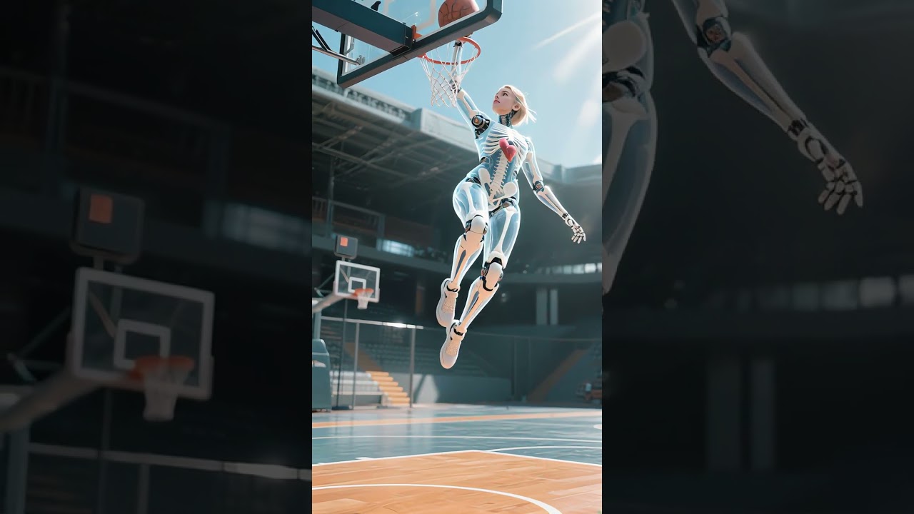 Attractive young women are engaged in playing basketball.