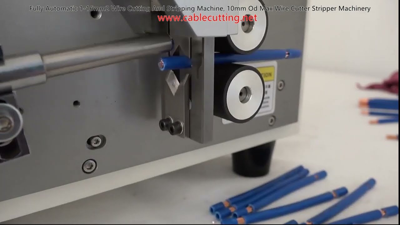 완전 자동 1-16mm² 전선 절단 및 피복 벗김 기계 | 최대 외경 10mm 산업용 와이어 커터 스트리퍼