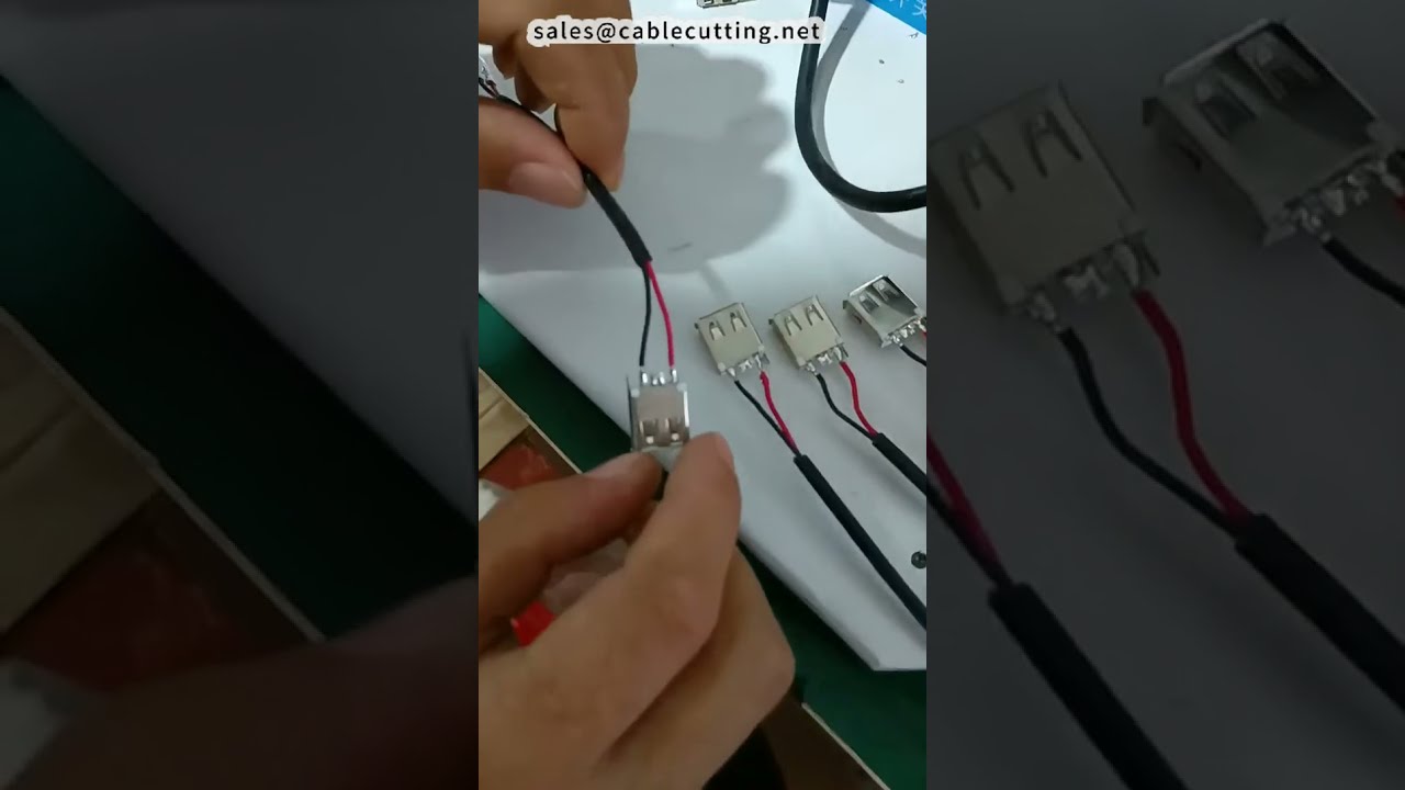2핀 USB A 암컷 커넥터 납땜 옵션 브리징 | 납땜기 #공장 #기계