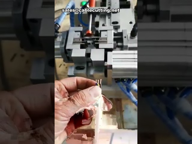 다기능 공압식 와이어 절단 및 피복 벗김 기계 | 공장 자동화 장비